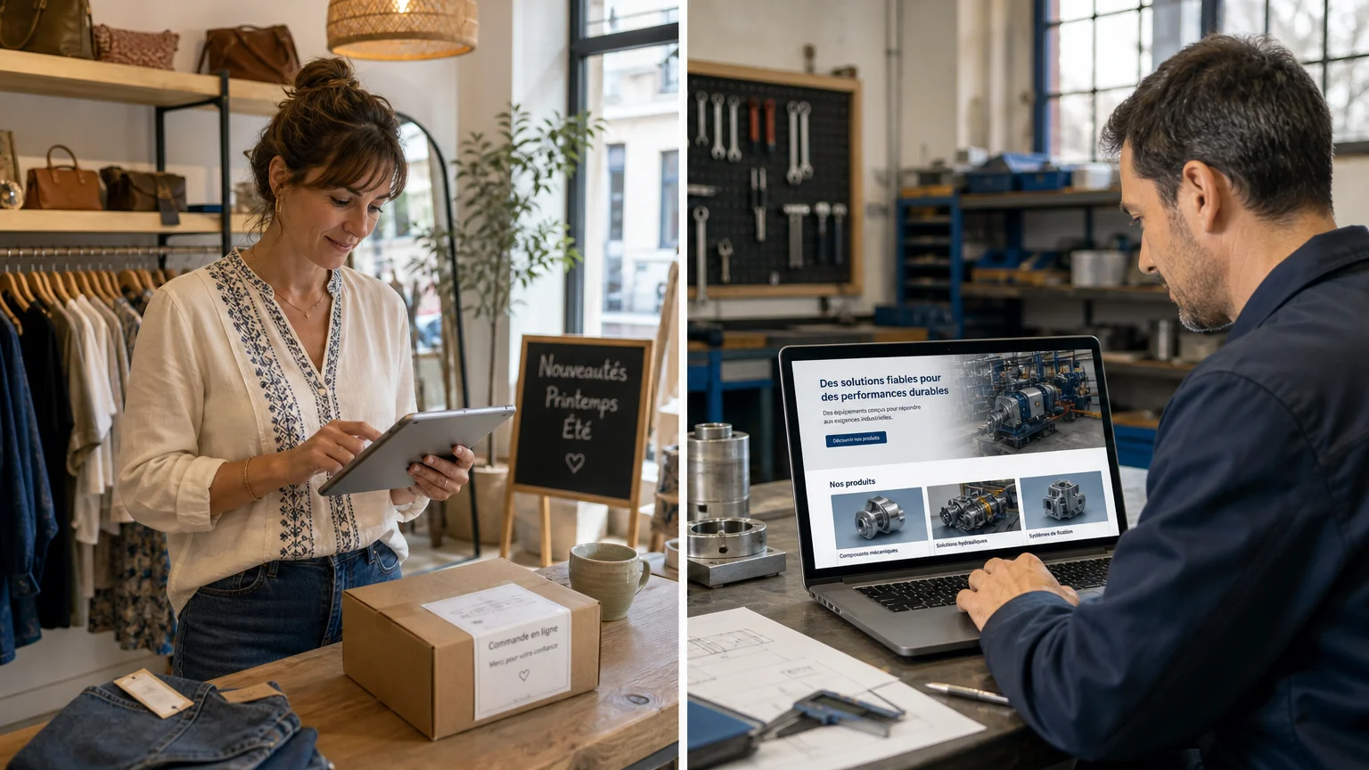 Commerçant indépendant et entreprise industrielle utilisant le marketing digital en France